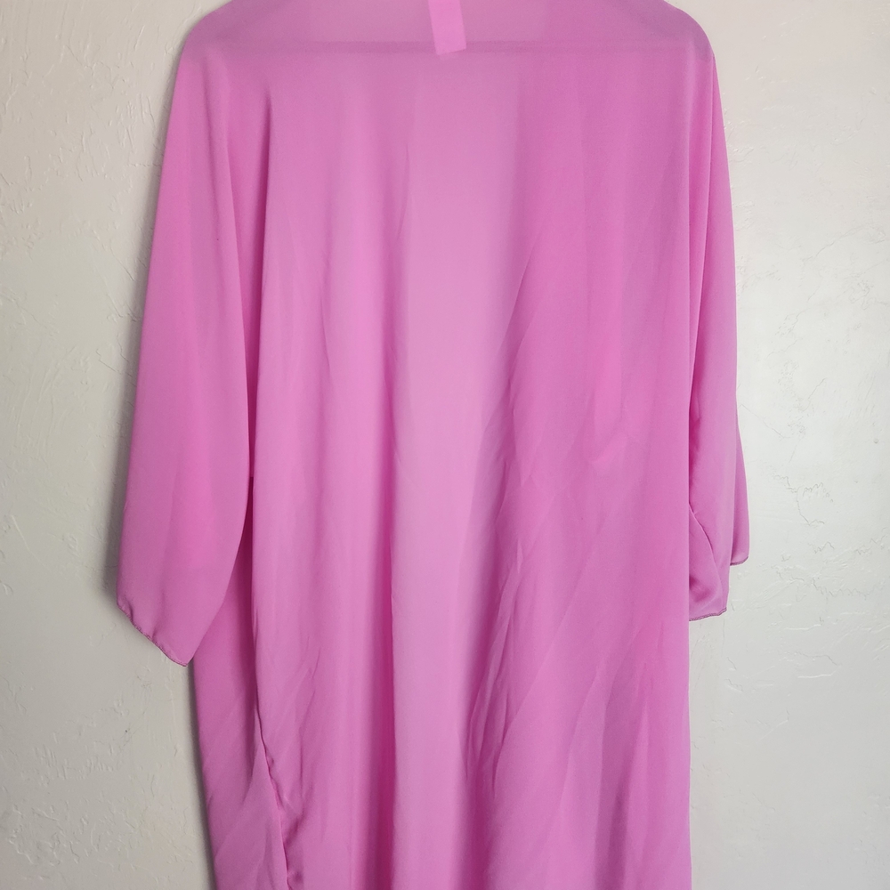 Pink Open Front Kimono Cardigan - Picture 2 of 6